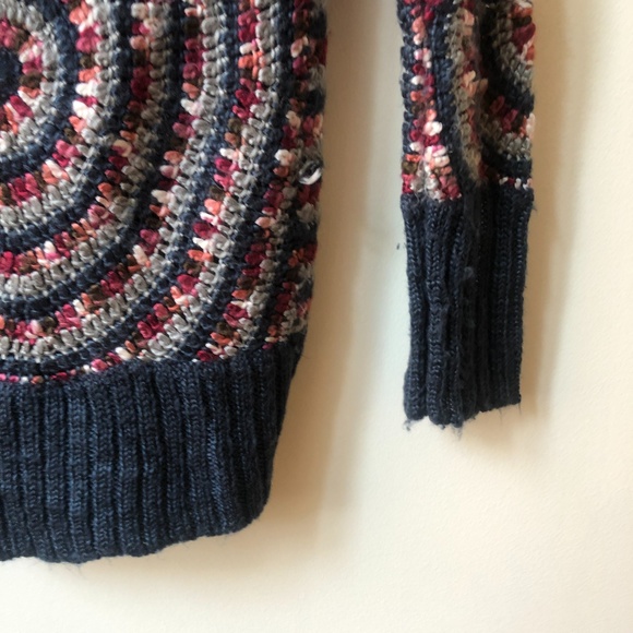 DESIGUAL funky print chunky knit toggle closure cardigan | size Large - Picture 4 of 8